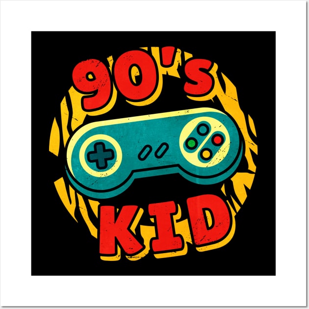 90'S Kid - Video Game Lover Quote Artwork Wall Art by Artistic muss